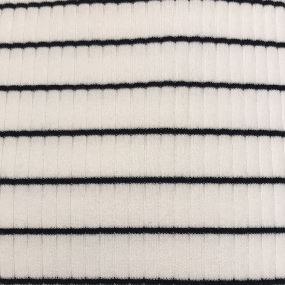Talbots White Black Stripe Sleeveless Ribbed Mock Neck Sweater SP - Picture 13 of 14